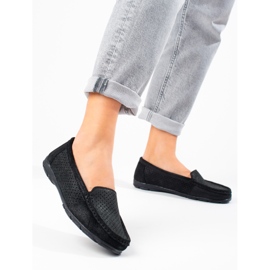 Vinceza Damen-Slipper aus schwarzem Leder 2
