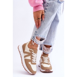 Niedrige beige Elliot-Sportschuhe der Frauen 1