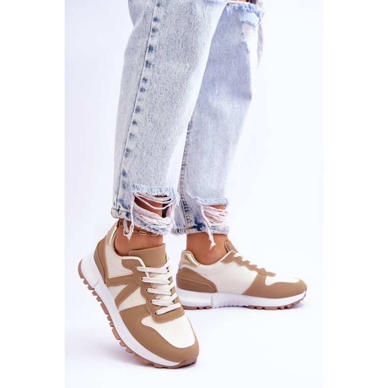 Niedrige beige Elliot-Sportschuhe der Frauen 2