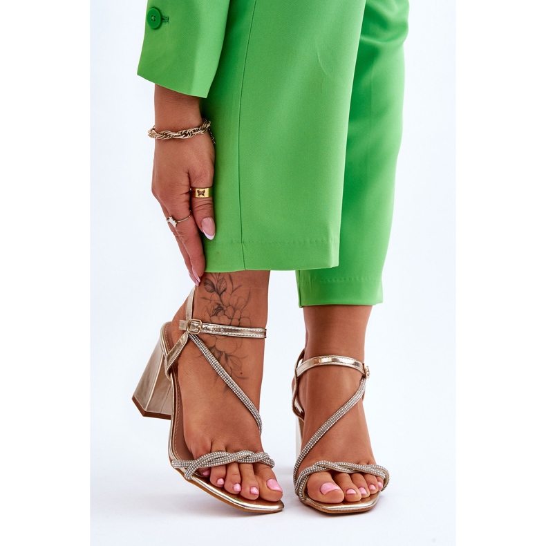 Sandalen mit Zirkonia Gold Carlotta High Heels golden 1