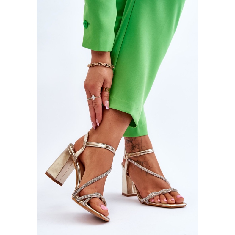 Sandalen mit Zirkonia Gold Carlotta High Heels golden 2