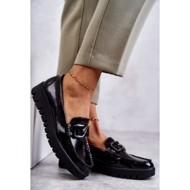 Sergio Leone Lackierte Loafer auf der schwarzen Kjersti-Plattform 4