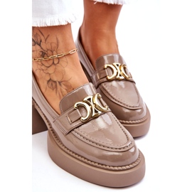 S.Barski Modische Pumps mit massivem Absatz beige Imani 3