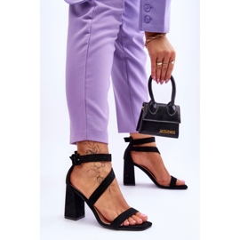 FB2 Damensandalen aus Wildleder mit hohem Absatz Black Lanes schwarz 2