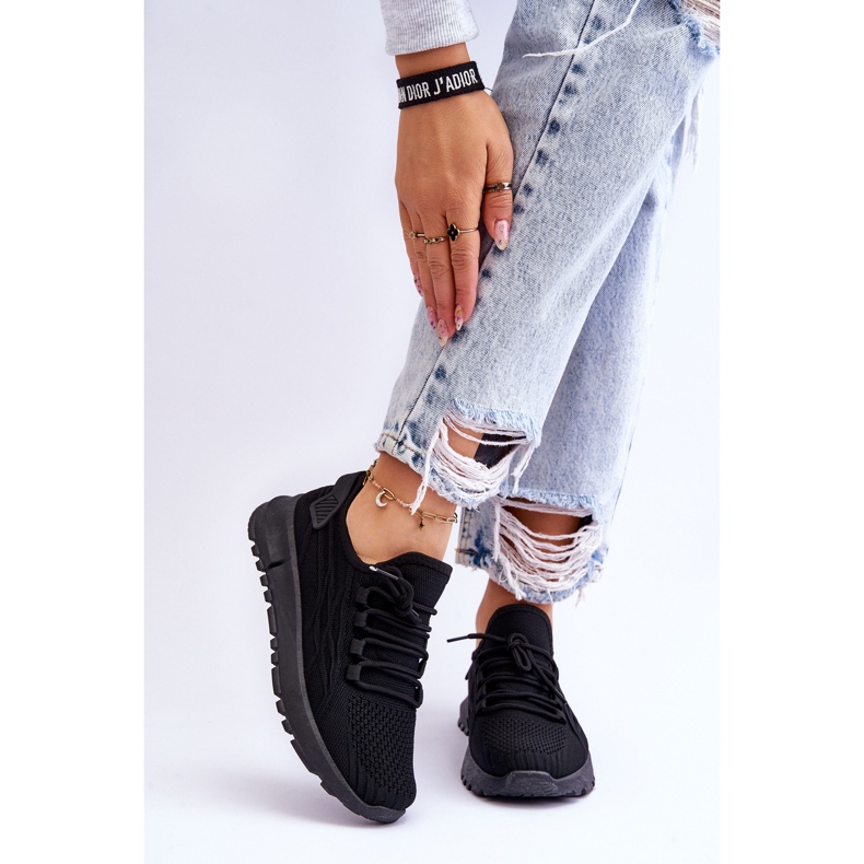 FB2 Damen Slip-On Sports Sneakers Black Rosett schwarz 1