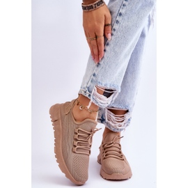 FB2 Damen-Sneakers zum Hineinschlüpfen Dunkelbeige Rosett braun 1