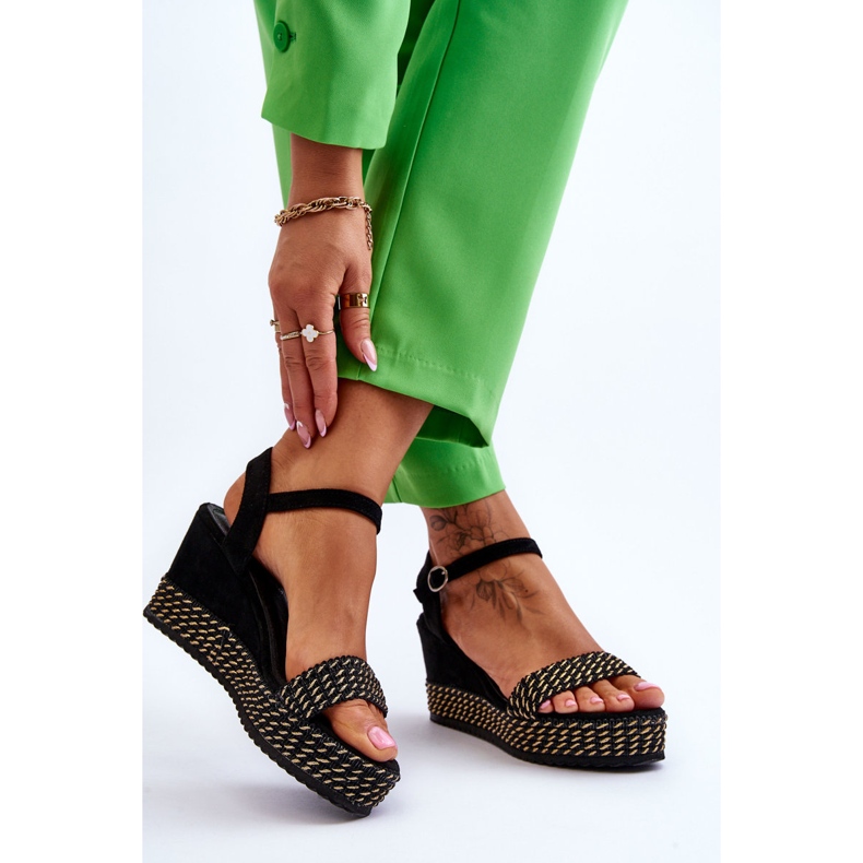 Klassische Damen Keilsandalen Schwarz Malmö 2