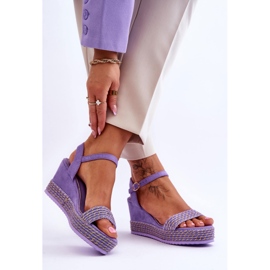 Klassische Damen Keilsandalen Lila Malmö 2
