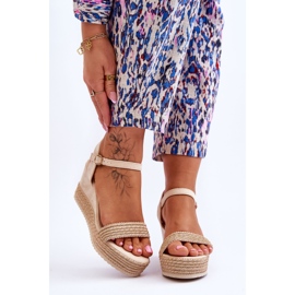 Klassische Damen Keilsandalen Beige Malmö braun 1