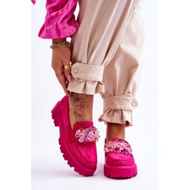 FB2 Damen-Loafer mit verzierter Plattform Fuchsia Brenda rosa 1