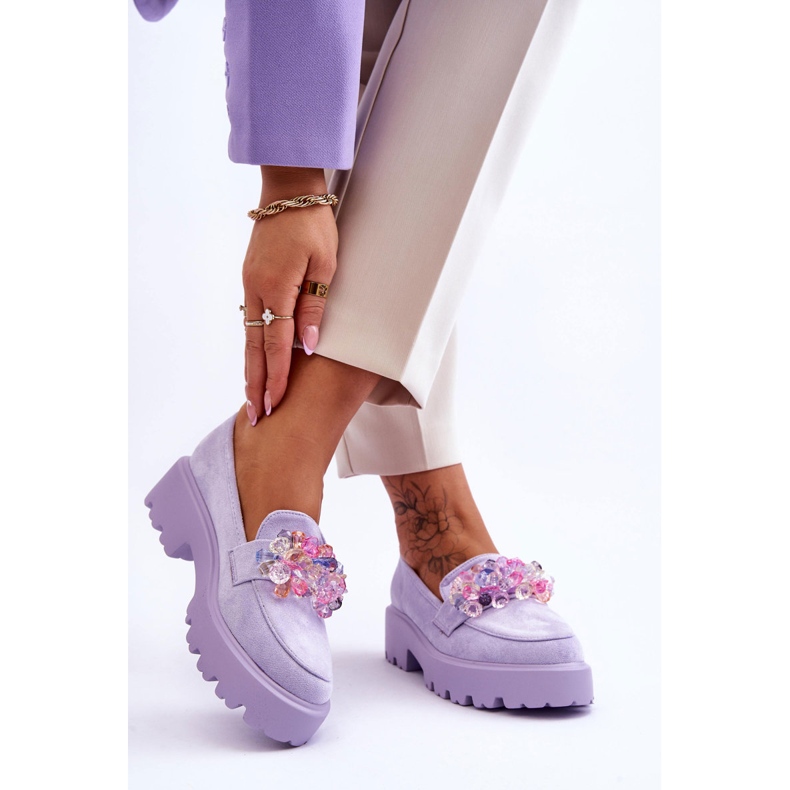 FB2 Plateau-Loafer für Damen mit Verzierungen Lila Brenda violett 2