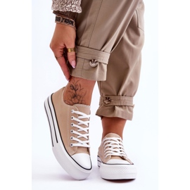 FB2 Damen-Turnschuhe auf einer klobigen Plattform Beige Ember 1