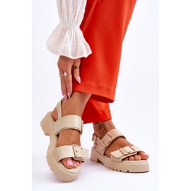 FB2 Bequeme Sandalen aus Leder Beige Alayah braun 2