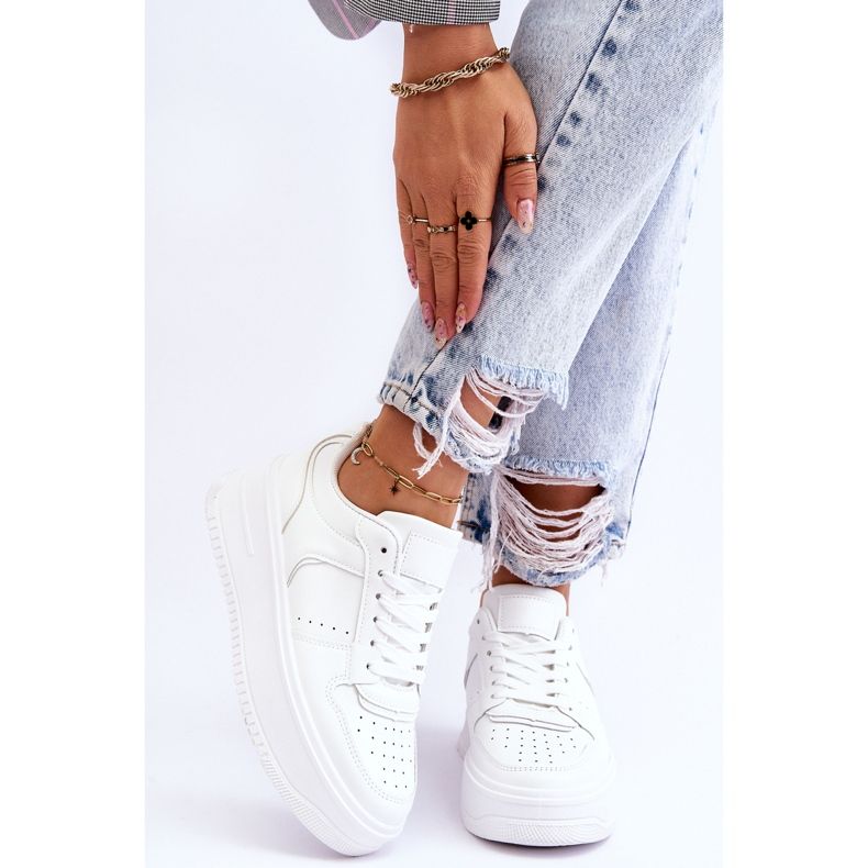 FB2 Weiße Bexley High-Plateau-Sportschuhe für Damen 1