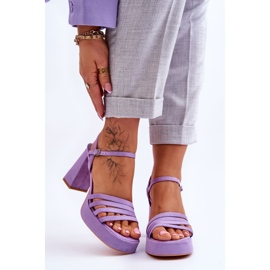 Plateau-Sandalen aus Wildleder für Damen Lila Verda 1