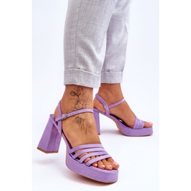 Plateau-Sandalen aus Wildleder für Damen Lila Verda 2