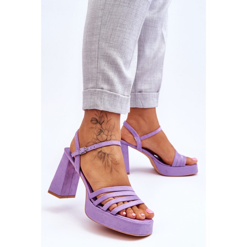 Plateau-Sandalen aus Wildleder für Damen Lila Verda 2