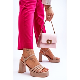 Plateau-Sandalen aus Wildleder für Damen Beige Verda braun 2