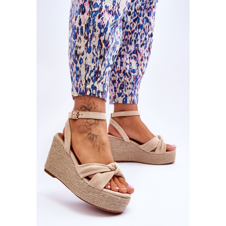 Keilsandalen für Damen Beige Kendall braun 2