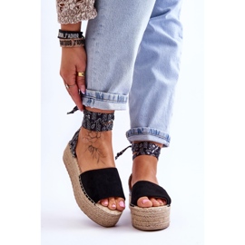 Keilsandalen aus Wildleder Schwarz Livia 1