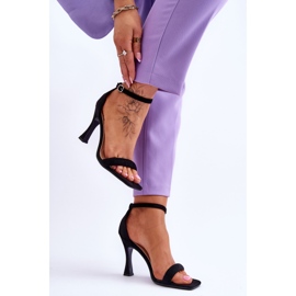 Absatzsandalen aus Wildleder für Damen Schwarz Rousses 2