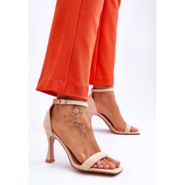 Absatzsandalen aus Wildleder für Damen Beige Rousses braun 2