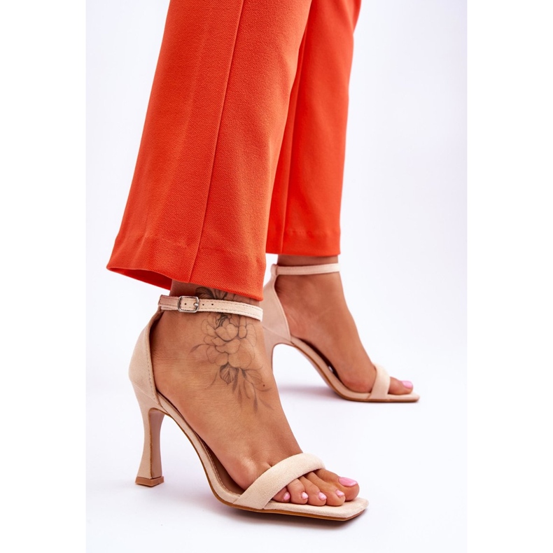 Absatzsandalen aus Wildleder für Damen Beige Rousses braun 2