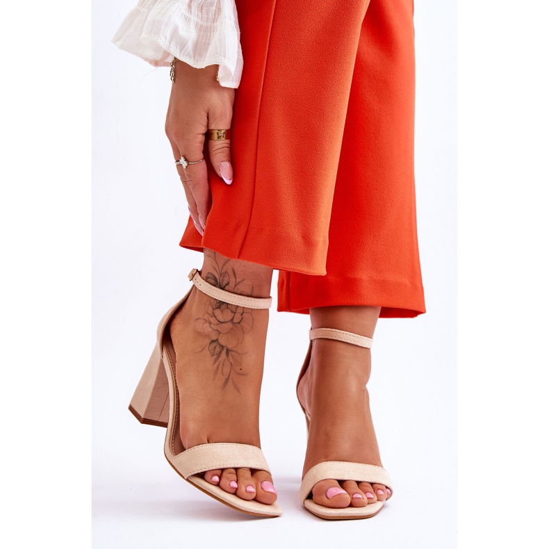 Damensandalen mit stabilem Absatz Beige Lavissa braun 1