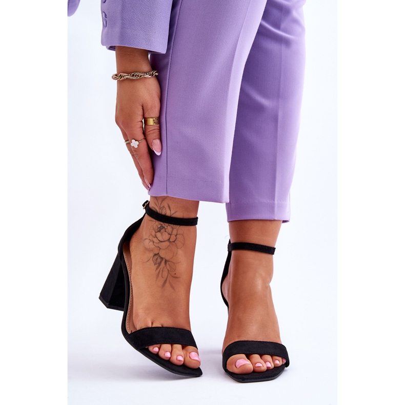 Damensandalen mit stabilem Absatz Schwarz Lavissa 1