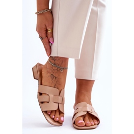 FJ1 Klassische Damen-Lederhausschuhe Beige Fendy 1