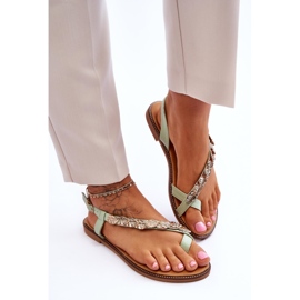 Damensandalen mit Riemen Grün Alamis 1