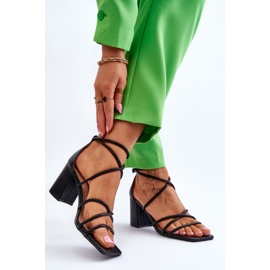 Leder Modische Damen Sandalette Schwarz Primma 2