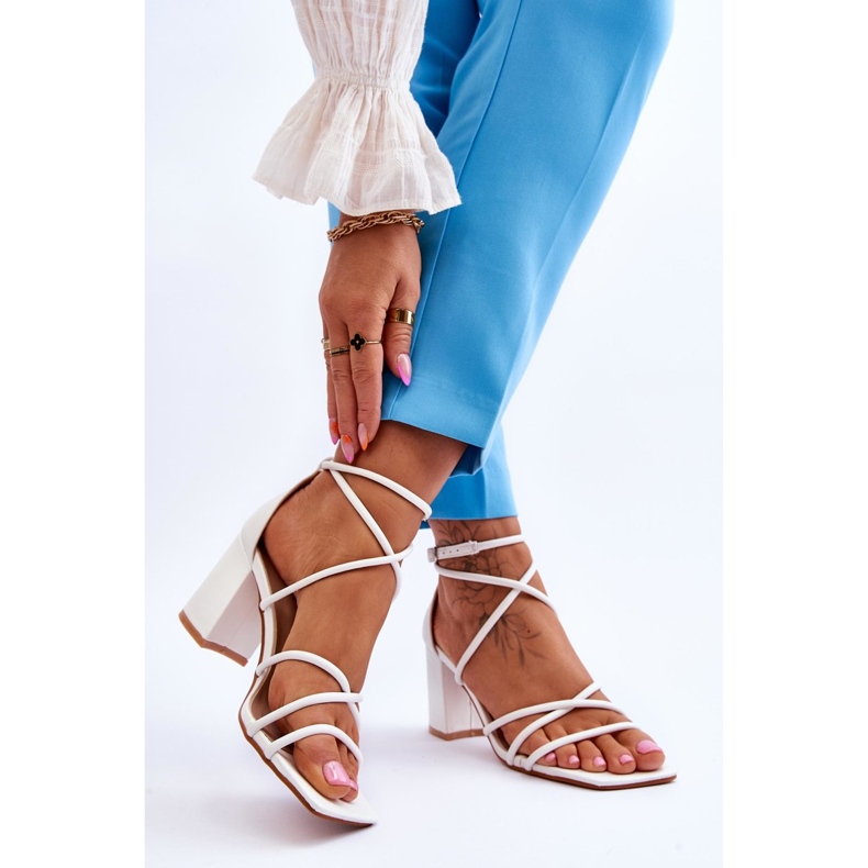 FJ1 Leder Modische Damen Sandaletten Weiß Primma 2