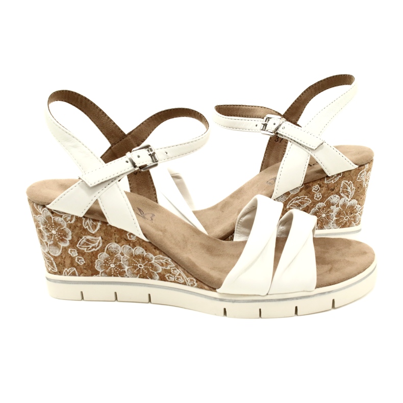 Caprice Keilsandalen aus Leder 9-28710-20 160 Weiß Softnap 1