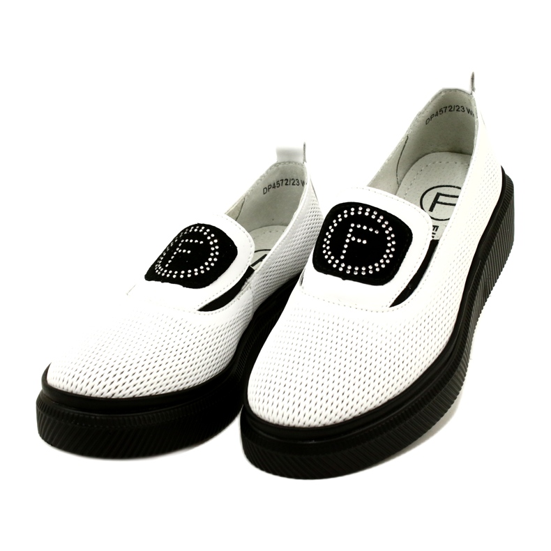 Filippo Weiße stilvolle Damenschuhe aus Leder DP4572/23 WH 3