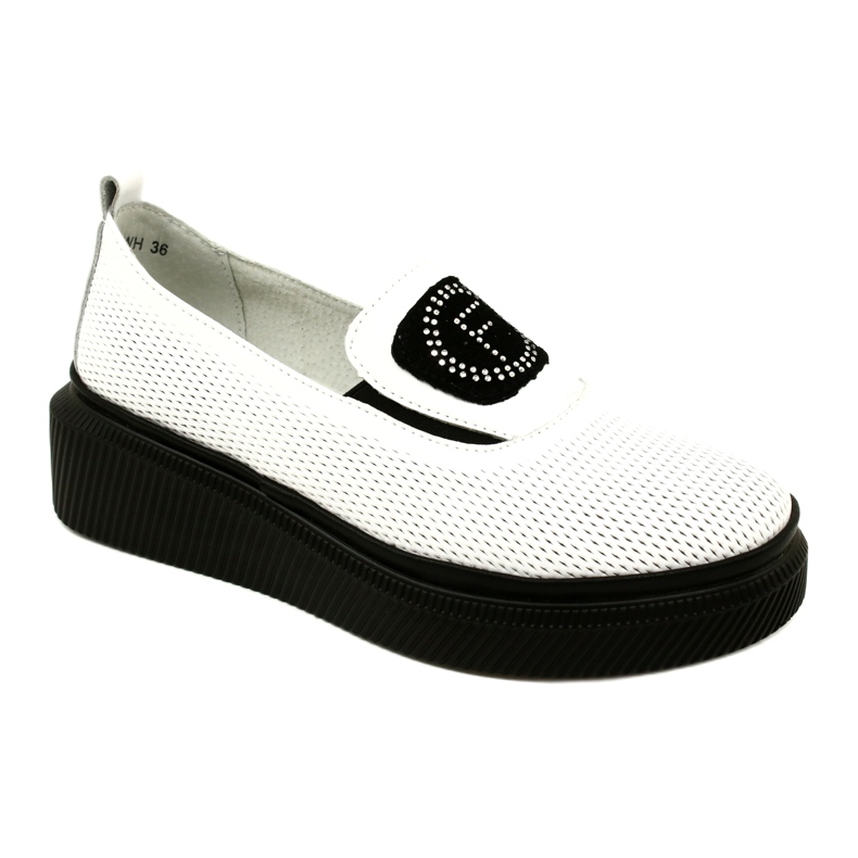 Filippo Weiße stilvolle Damenschuhe aus Leder DP4572/23 WH 1