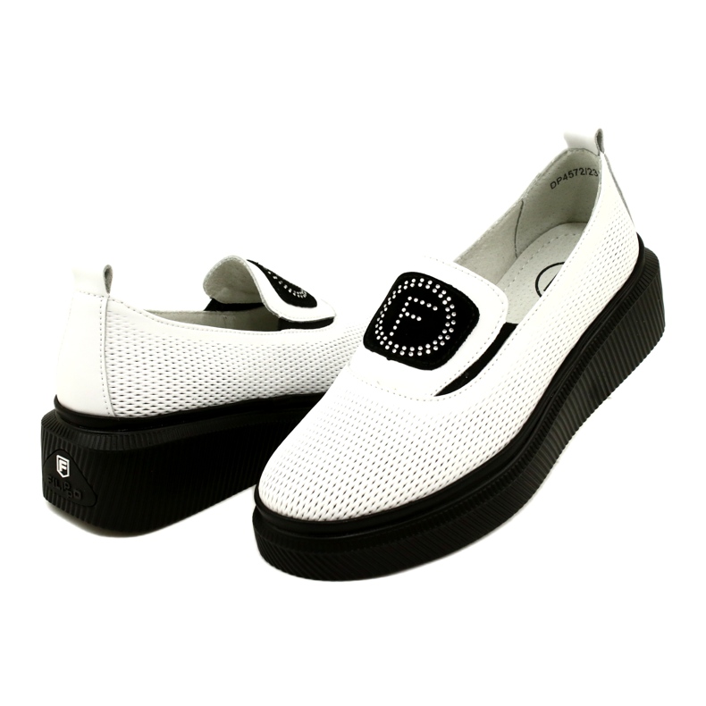 Filippo Weiße stilvolle Damenschuhe aus Leder DP4572/23 WH 4