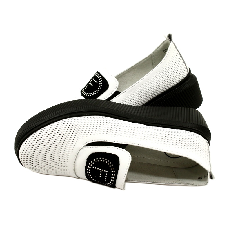 Filippo Weiße stilvolle Damenschuhe aus Leder DP4572/23 WH 5