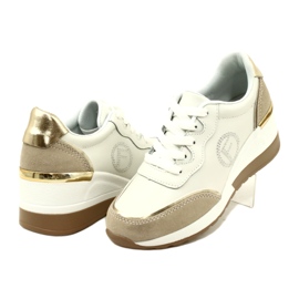 Filippo DP4660/23 WH BE Damen-Sport-Schnürschuhe Weiß und Beige 4