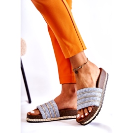 S.Barski Klassische Damen-Flip-Flops mit Kette, Blau 6