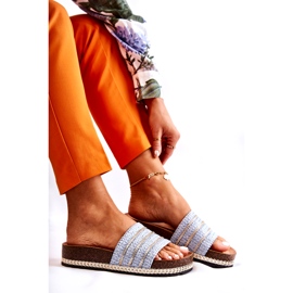 S.Barski Klassische Damen-Flip-Flops mit Kette, Blau 7