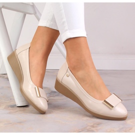 M. DASZYŃSKI Beige Keilpumps für Damen M.Daszyński MR2265-4 1