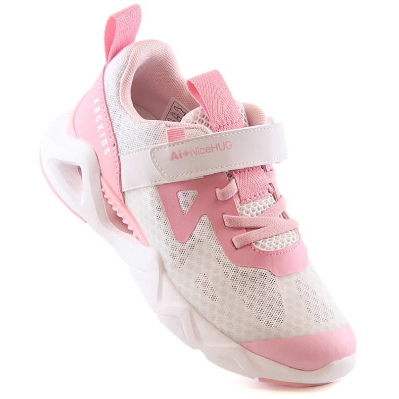 Atletico Sportschuhe für Mädchen mit Klettverschluss weiß und rosa AbcKids B022302001 1