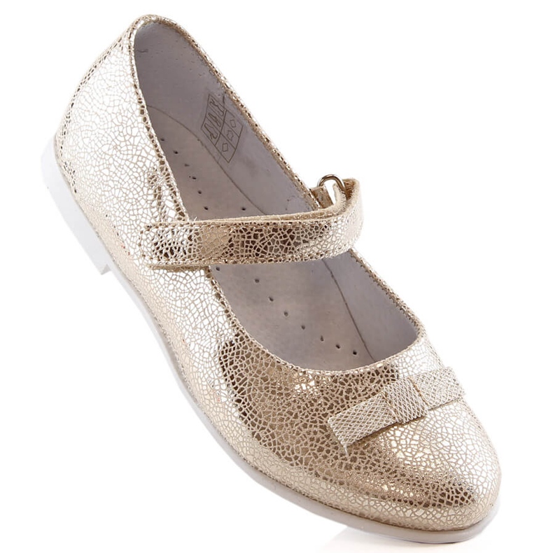 Mädchen Ballerinas lackiert mit Klettverschluss golden Kornecki 6493 1