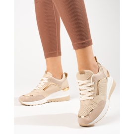 Damensneaker Shelovet mit Keilabsatz in Beige 1