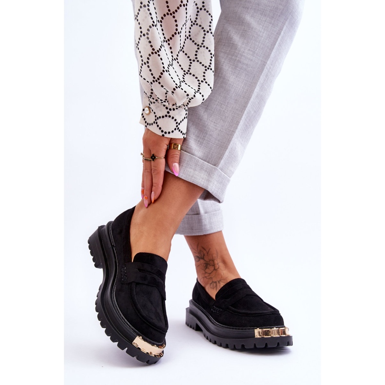 Klassische Wildleder-Loafer mit schwarzer Monaro-Verzierung 2