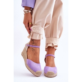 FJ1 Wildleder Espadrilles Keilsandalen Lila Cammer 1