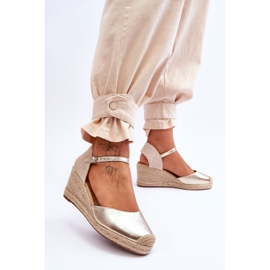 Keilsandalen aus Leder Espadrilles Gold Cammer golden 2