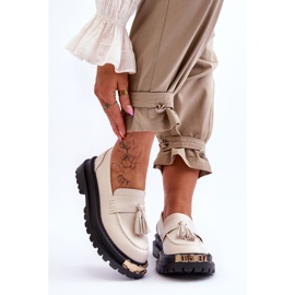 Lonisa Lonis Classic Loafer mit Fransen Beige 1