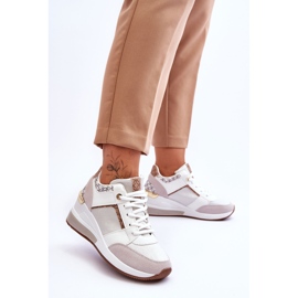 Turnschuhe mit Keilabsatz für Damen Weiß Chevre 2